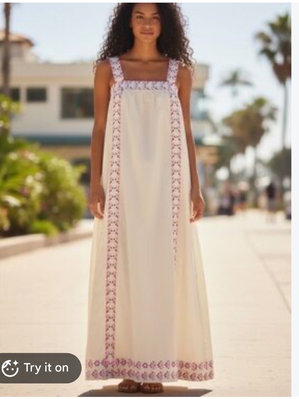 Hermoza Ava Maxi Dress in Graceful Garlands, an ivory cotton maxi dress